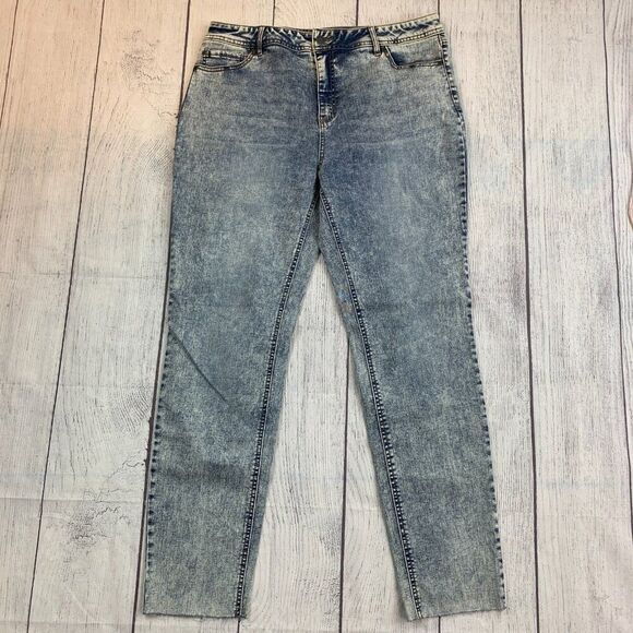 C Est. 1946 Denim - Est. 1946 Denim Jeans sz 16 Hi Rise Acid Wash Tapered Leg Inseam 30"
